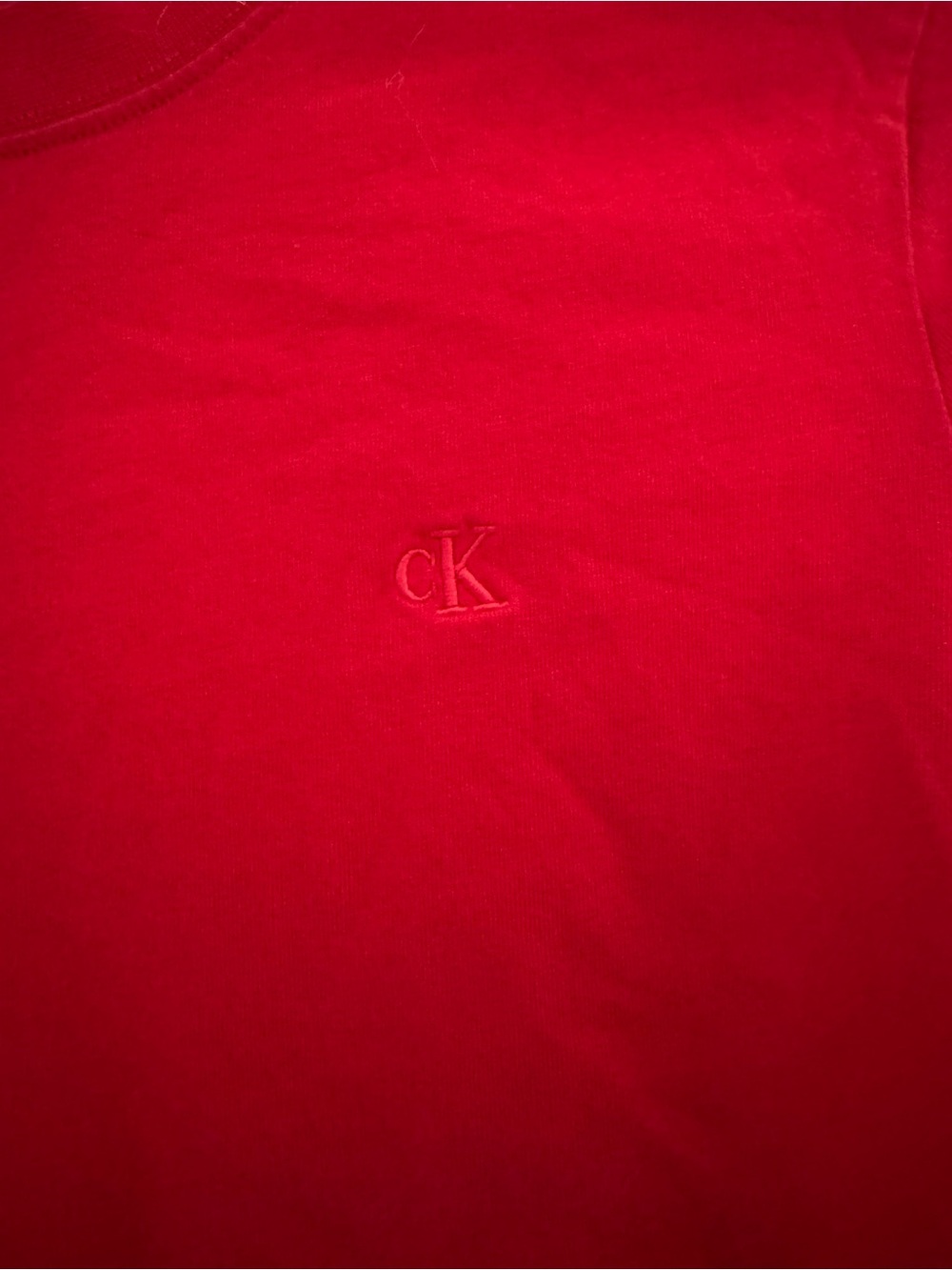 Calvin Klein Red Short Sleeve Logo Tee - Picture 3 of 5